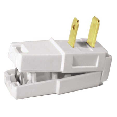 Leviton Straight Blade Plug, 1-15P, 10 A, 2 Pole C22-00321-00W